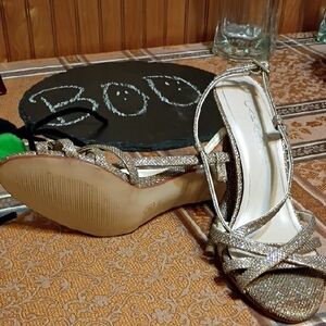 Caparros Glittering Silver Strappy Heels